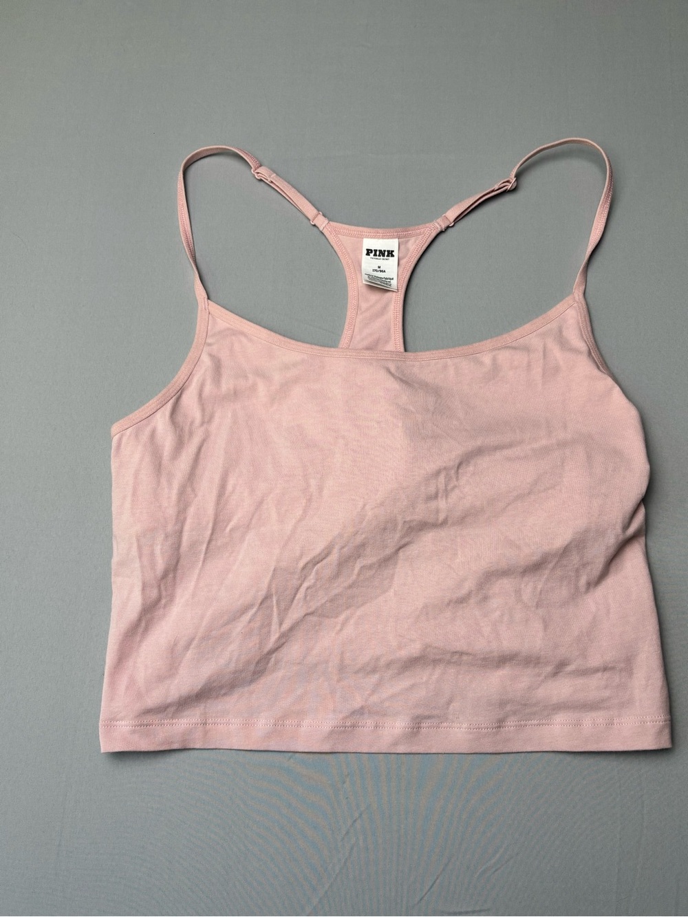 Victoria's Secret PINK Pale Pink Racerback Crop Tank Size Small